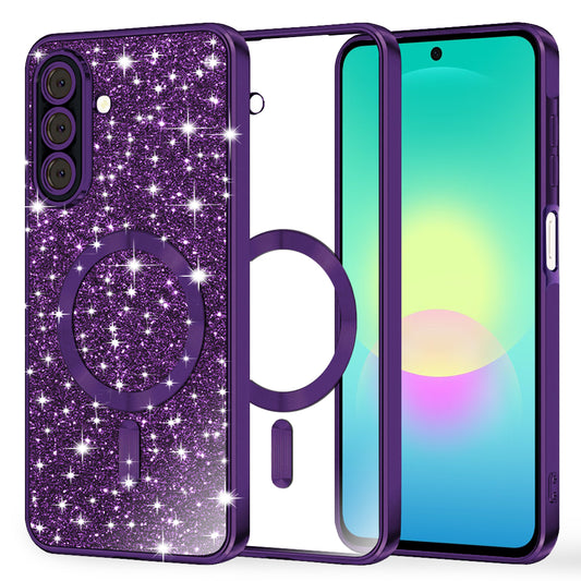 MagSafe-hoesje voor Samsung Galaxy A27 5G, Techsuit, Luxury Glitter, Donkerpaars
