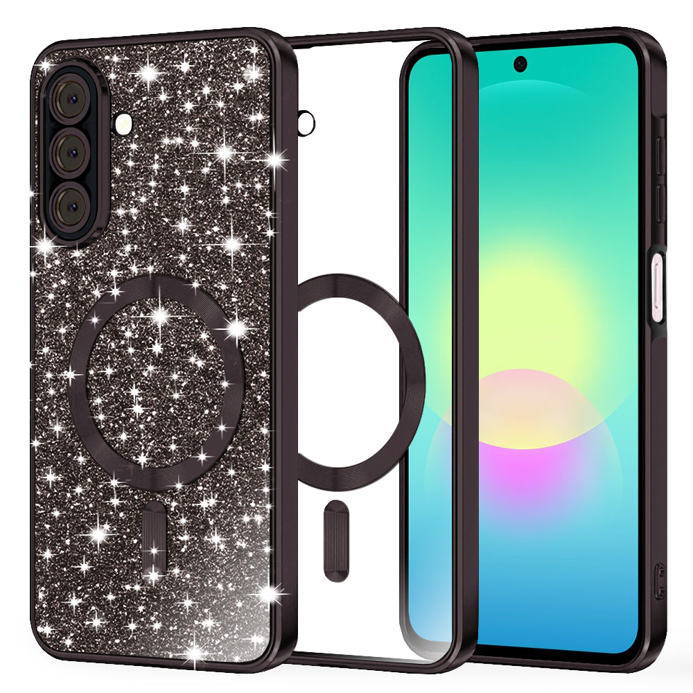 MagSafe-hoesje voor Samsung Galaxy A27 5G, Techsuit, Luxury Glitter, Zwart