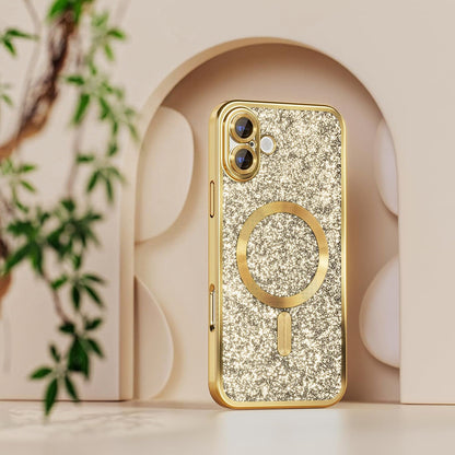 MagSafe-hoesje voor Samsung Galaxy A27 5G, Techsuit, Luxury Glitter, Zwart