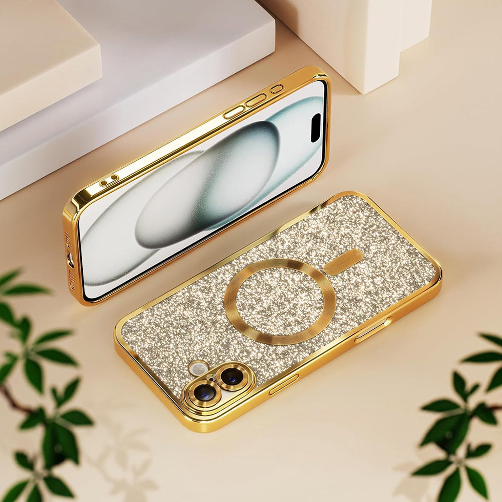 MagSafe-hoesje voor Samsung Galaxy A27 5G, Techsuit, Luxury Glitter, Zwart