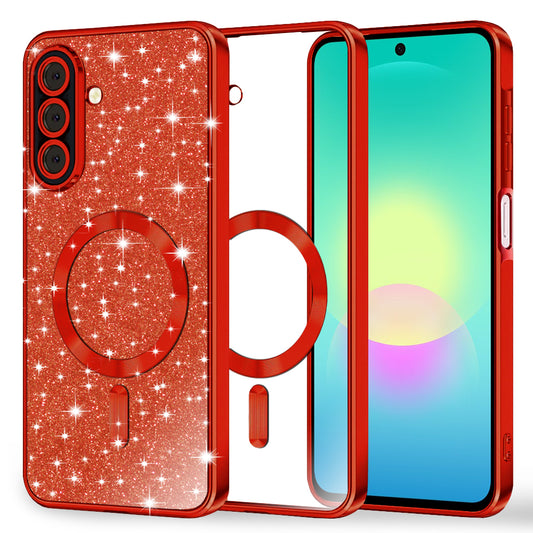 MagSafe-hoesje voor Samsung Galaxy A27 5G, Techsuit, Luxury Glitter, Rood