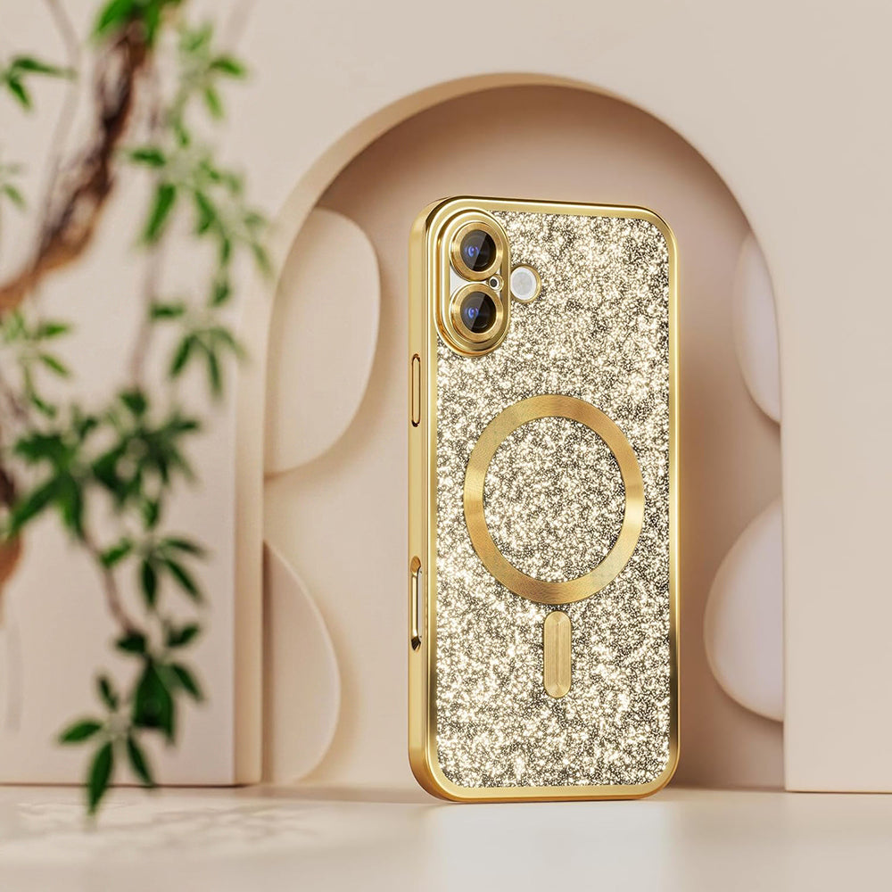 MagSafe-hoesje voor Samsung Galaxy A27 5G, Techsuit, Luxury Glitter, Lichtgroen