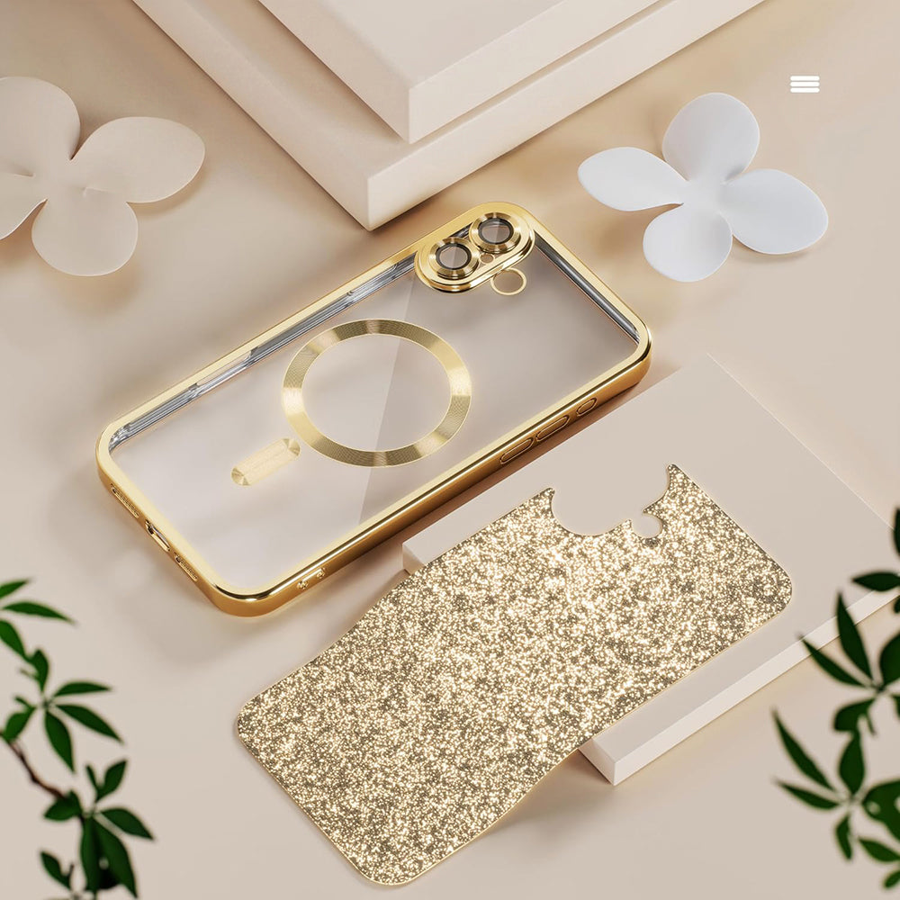 MagSafe-hoesje voor Samsung Galaxy A27 5G, Techsuit, Luxury Glitter, Lichtgroen