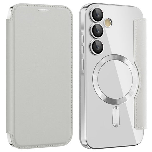 MagSafe-hoes voor Samsung Galaxy A35 5G A356, Techsuit, SmartMag Book, Grijs