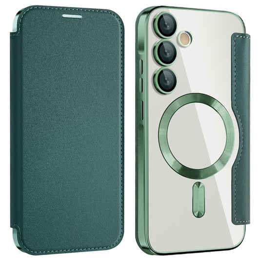 MagSafe-hoes voor Samsung Galaxy A35 5G A356, Techsuit, SmartMag Book, Groen