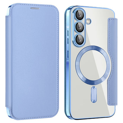 MagSafe Case for Samsung Galaxy A36 A366, Techsuit, SmartMag Book, Blue