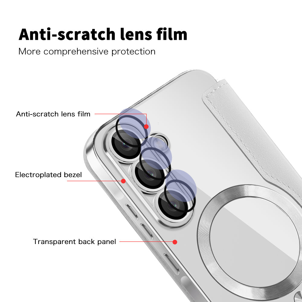 MagSafe hoes voor Samsung Galaxy A37 5G, Techsuit, SmartMag Book, Gri