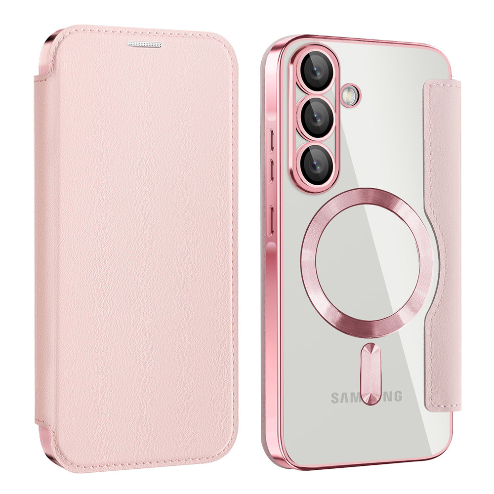 MagSafe hoesje voor Samsung Galaxy A37 5G, Techsuit, SmartMag Book, Roze