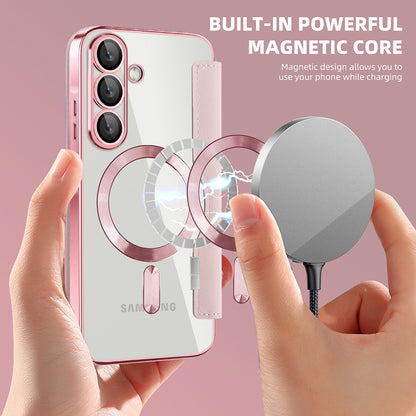 MagSafe hoesje voor Samsung Galaxy A37 5G, Techsuit, SmartMag Book, Roze