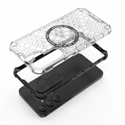 MagSafe-hoes voor Samsung Galaxy A55 5G A556, Techsuit, HoneyComb Shield, Wit