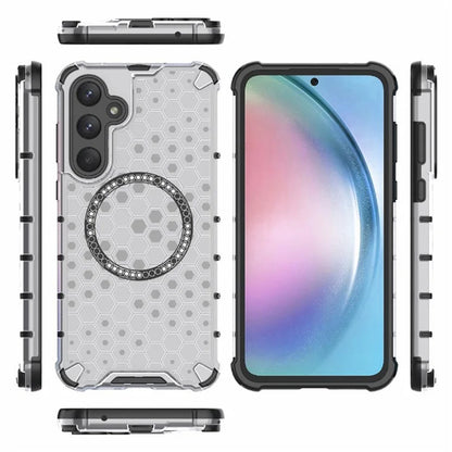 MagSafe-hoes voor Samsung Galaxy A55 5G A556, Techsuit, HoneyComb Shield, Wit