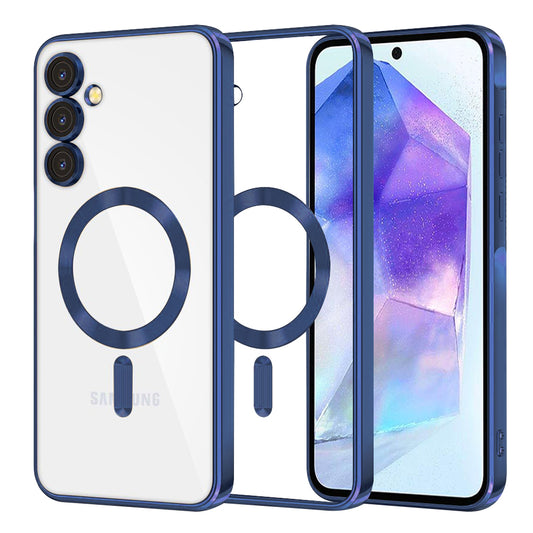 MagSafe-hoesje voor Samsung Galaxy A55 5G A556, Techsuit, Luxury Crystal, Donkerblauw