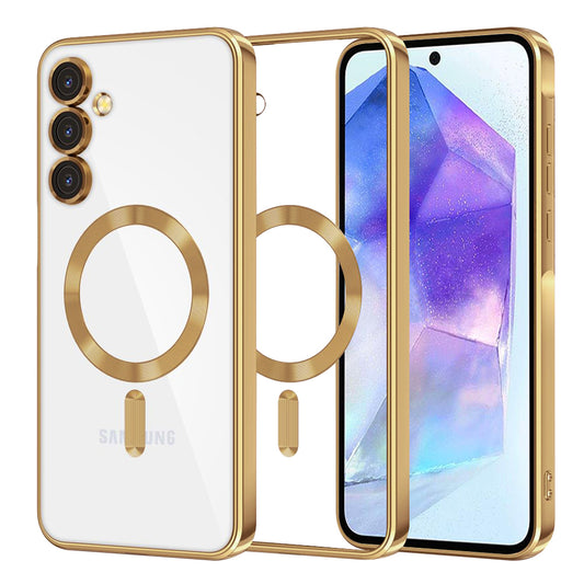 MagSafe-hoesje voor Samsung Galaxy A55 5G A556, Techsuit, Luxury Crystal, Goud