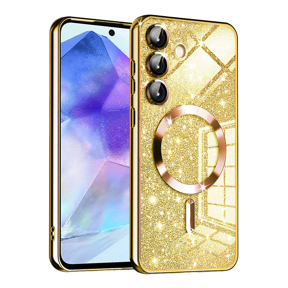 MagSafe-hoesje voor Samsung Galaxy A55 5G A556, Techsuit, Luxury Glitter, Goud
