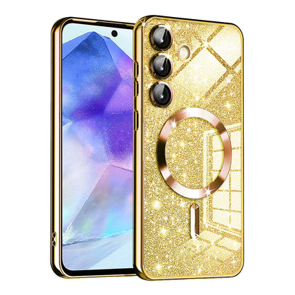 MagSafe-hoesje voor Samsung Galaxy A55 5G A556, Techsuit, Luxury Glitter, Goud