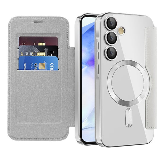 MagSafe-hoes voor Samsung Galaxy A55 5G A556, Techsuit, SmartMag Book, Grijs