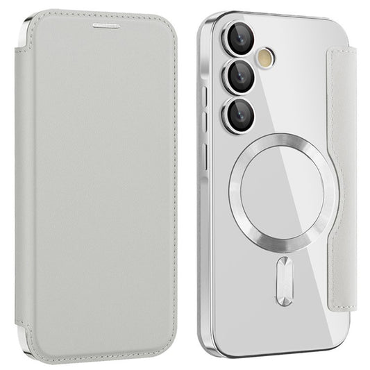 MagSafe-hoes voor Samsung Galaxy A55 5G A556, Techsuit, SmartMag Book, Grijs