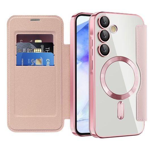 MagSafe-hoes voor Samsung Galaxy A55 5G A556, Techsuit, SmartMag Book, Roze