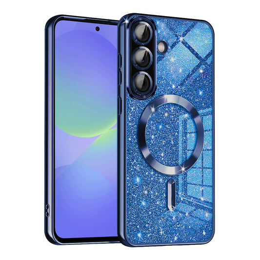 MagSafe-hoesje voor Samsung Galaxy A56 A566 / A36 A366, Techsuit, Luxury Glitter, Donkerblauw