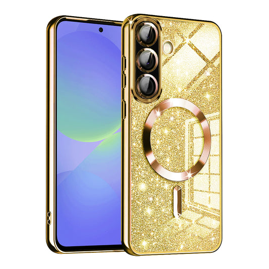 MagSafe-hoesje voor Samsung Galaxy A56 A566 / A36 A366, Techsuit, Luxury Glitter, Goud