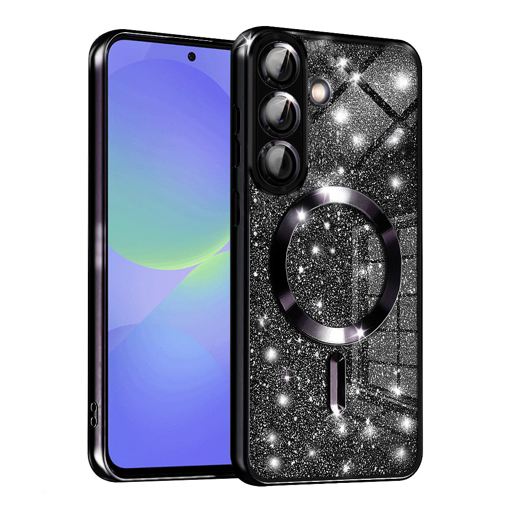 MagSafe-hoesje voor Samsung Galaxy A56 A566 / A36 A366, Techsuit, Luxury Glitter, Zwart