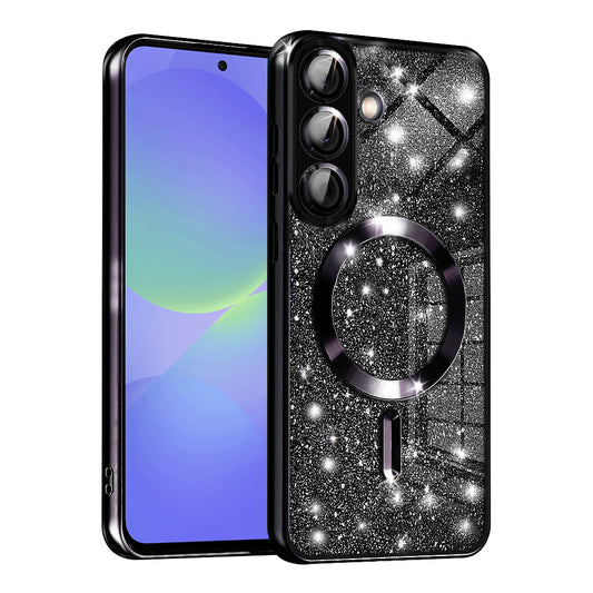 MagSafe-hoesje voor Samsung Galaxy A56 A566 / A36 A366, Techsuit, Luxury Glitter, Zwart