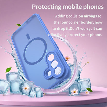 MagSafe hoesje voor Samsung Galaxy A56 A566, Techsuit, HaloFrost II, Blauw