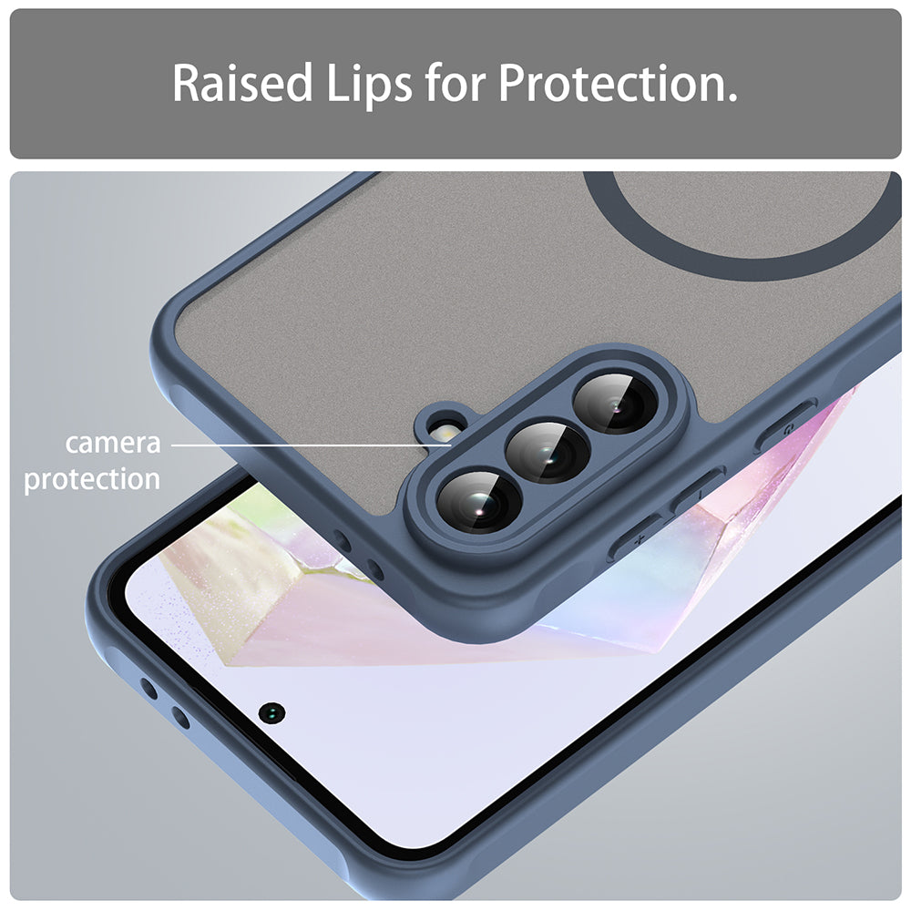 MagSafe-hoes voor Samsung Galaxy A56 A566, Techsuit, HaloFrost II, Marineblauw