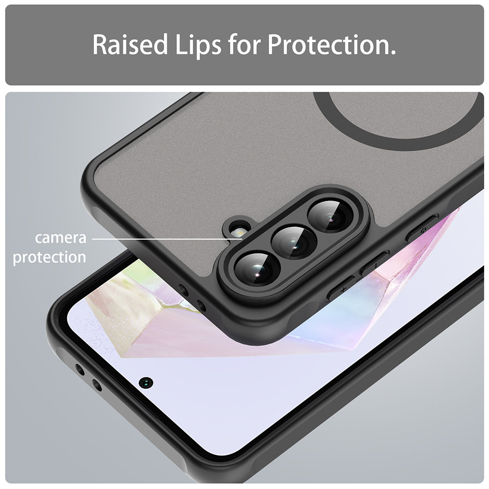 MagSafe-hoes voor Samsung Galaxy A56 A566, Techsuit, HaloFrost II, Zwart