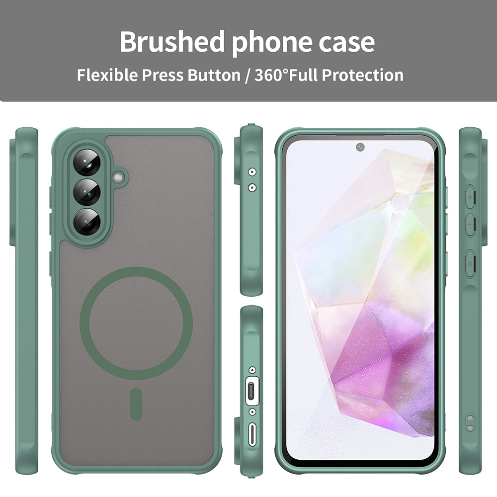 MagSafe-hoes voor Samsung Galaxy A56 A566, Techsuit, HaloFrost II, Groen
