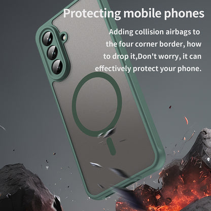 MagSafe-hoes voor Samsung Galaxy A56 A566, Techsuit, HaloFrost II, Groen
