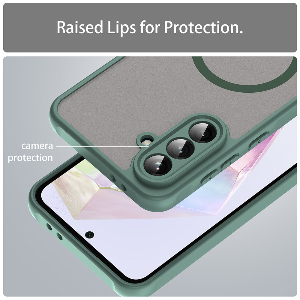 MagSafe-hoes voor Samsung Galaxy A56 A566, Techsuit, HaloFrost II, Groen