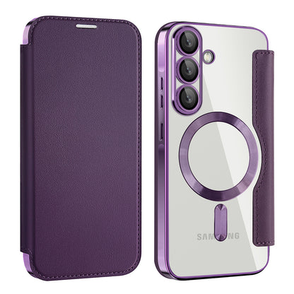 MagSafe-hoes voor Samsung Galaxy A56 A566, Techsuit, SmartMag Book, Paars