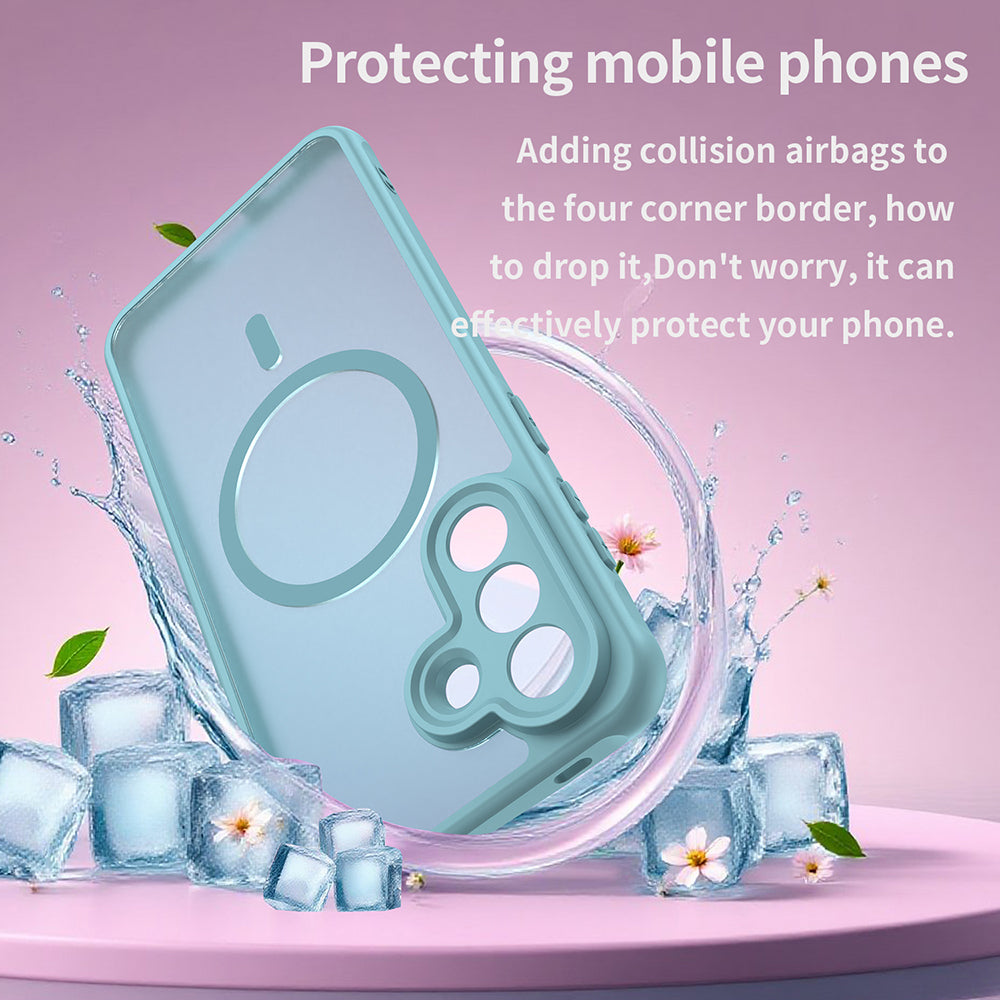 MagSafe Case for Samsung Galaxy A57 5G, Techsuit, HaloFrost II, Light Green