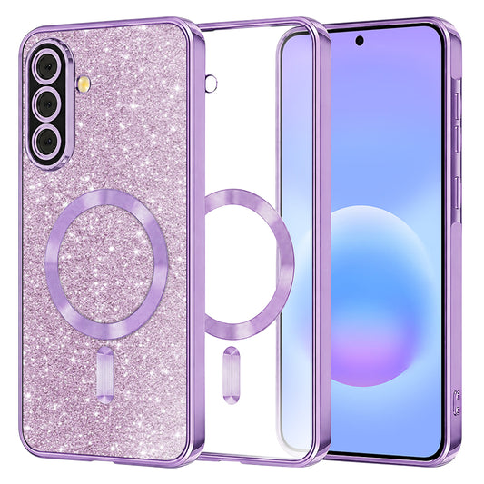 MagSafe-hoesje voor Samsung Galaxy A57 5G, Techsuit, Luxury Glitter, Lichtpaars