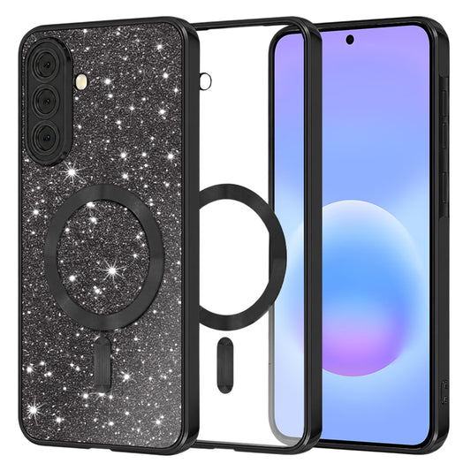 MagSafe-hoesje voor Samsung Galaxy A57 5G, Techsuit, Luxury Glitter, Zwart