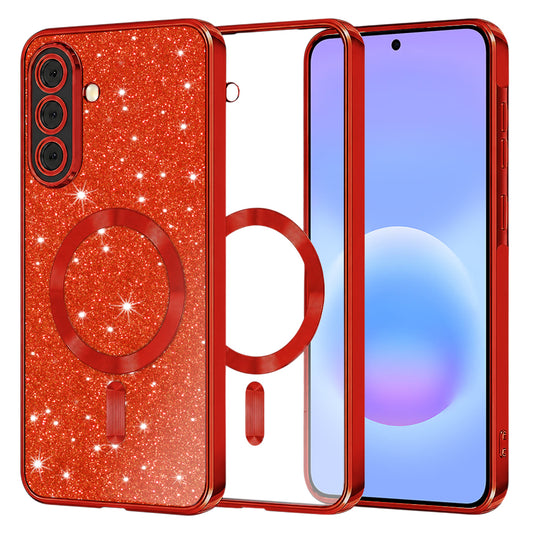 MagSafe-hoesje voor Samsung Galaxy A57 5G, Techsuit, Luxury Glitter, Rood