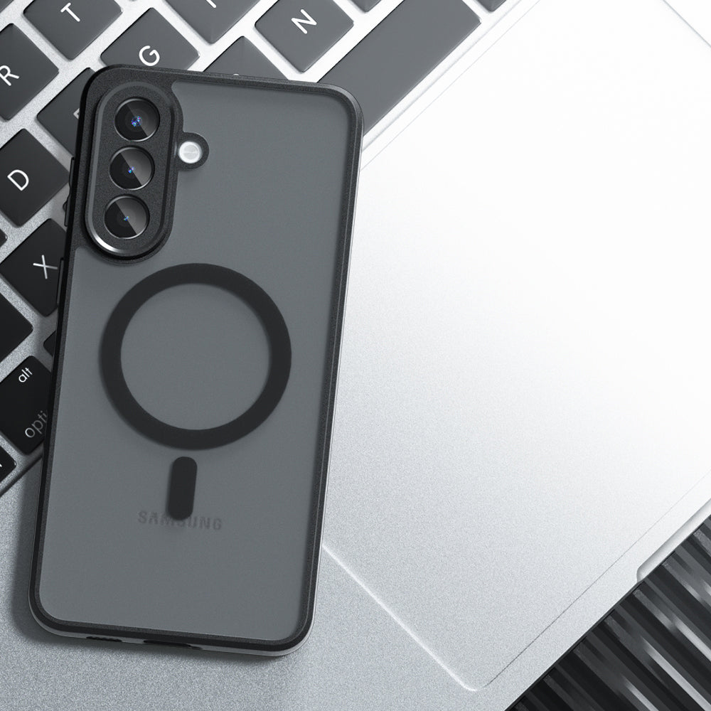 MagSafe hoes voor Samsung Galaxy A57 5G, Techsuit, PureFrost, Satijnzwart