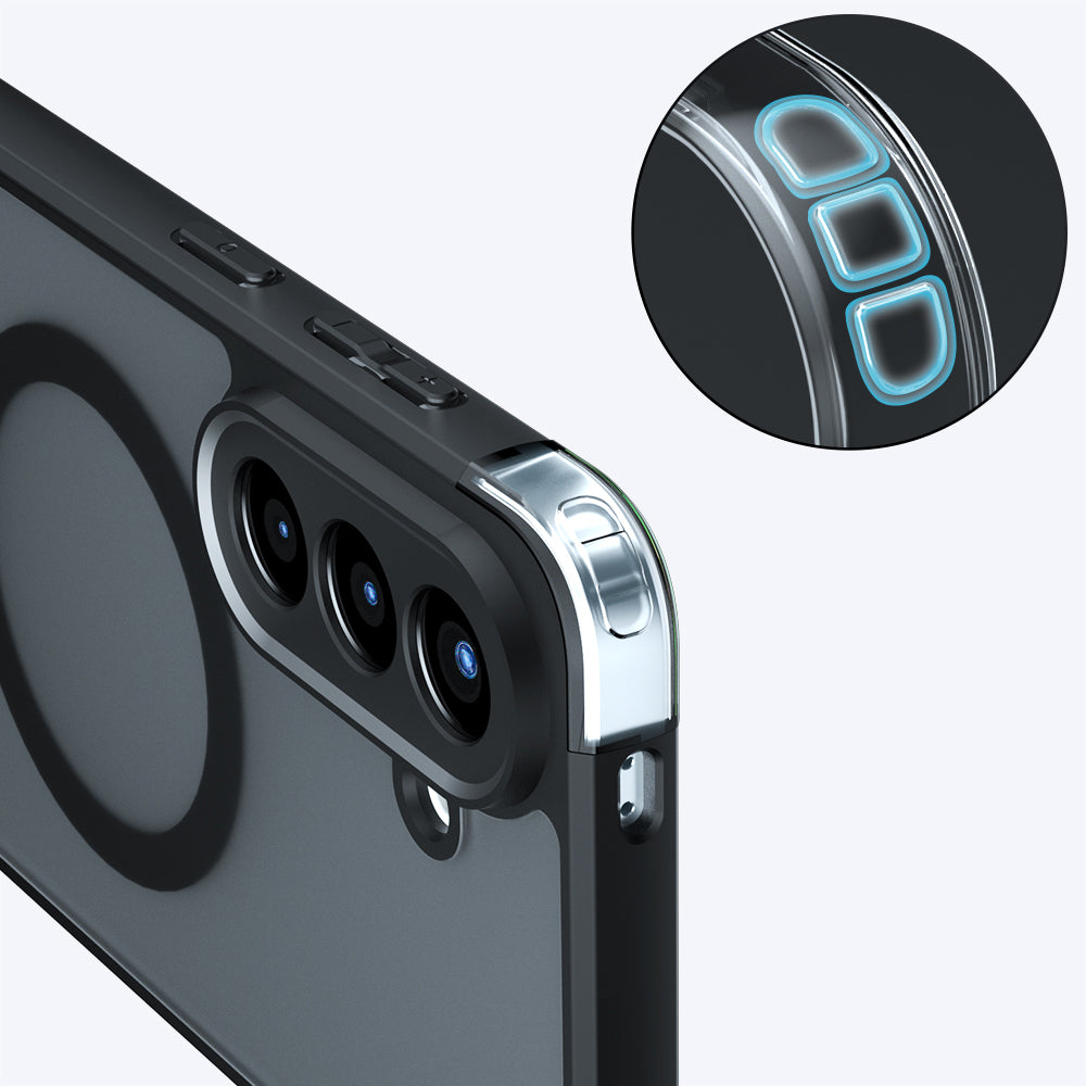 MagSafe hoes voor Samsung Galaxy A57 5G, Techsuit, PureFrost, Satijnzwart