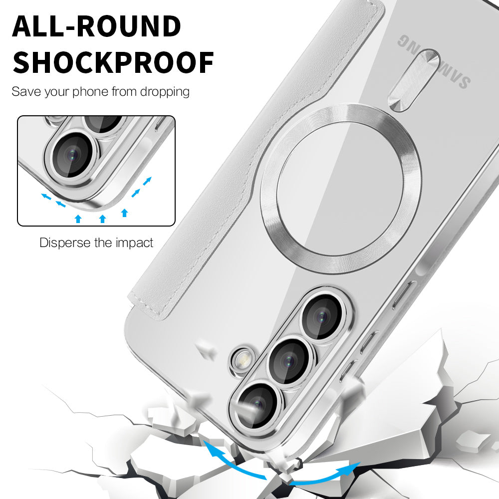 MagSafe hoes voor Samsung Galaxy A57 5G, Techsuit, SmartMag Book, Gri