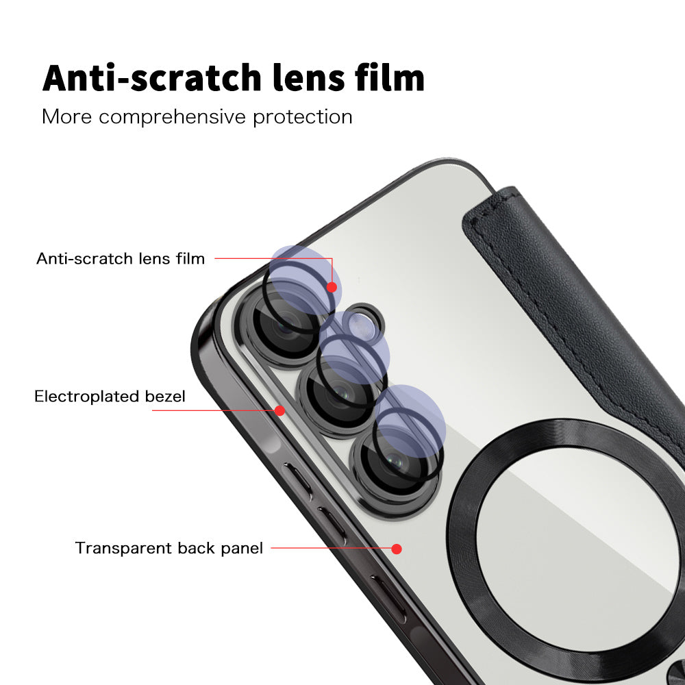 MagSafe Case for Samsung Galaxy A57 5G, Techsuit, SmartMag Book, Black