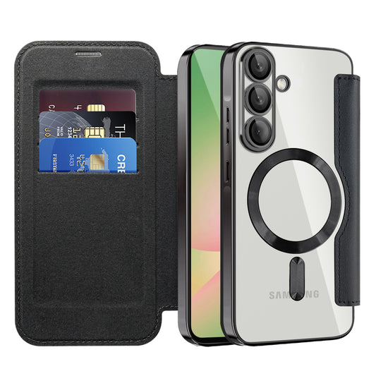 MagSafe Case for Samsung Galaxy A57 5G, Techsuit, SmartMag Book, Black