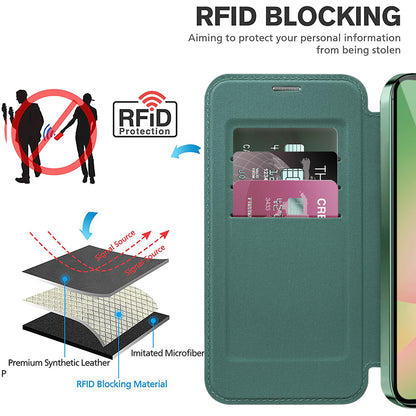 MagSafe hoes voor Samsung Galaxy A57 5G, Techsuit, SmartMag Book, Groen