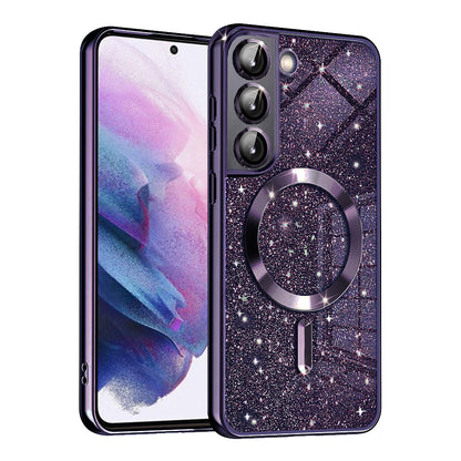 MagSafe-hoesje voor Samsung Galaxy S21 5G G991, Techsuit, Luxury Glitter, Donkerpaars