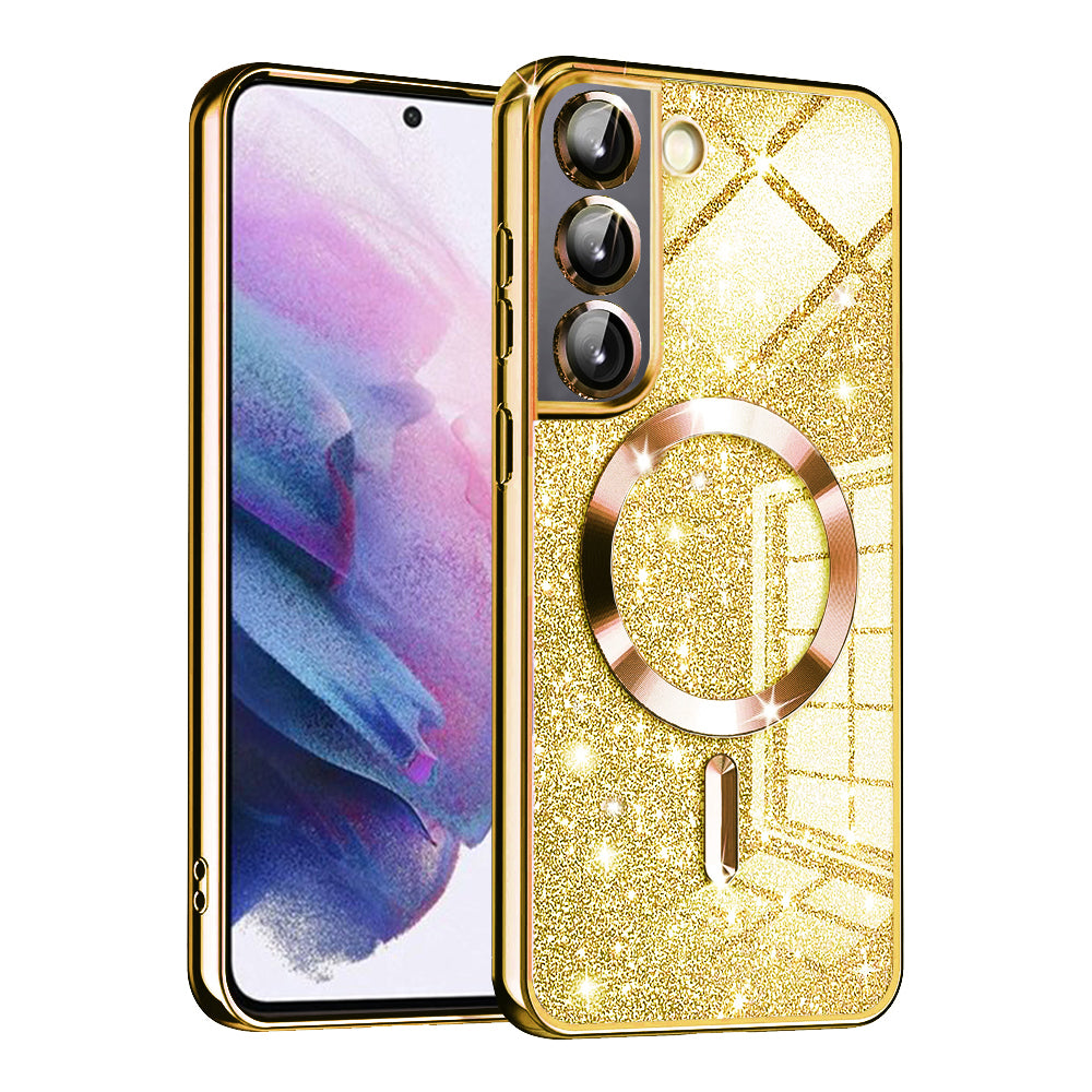 MagSafe-hoesje voor Samsung Galaxy S21 FE 5G G990, Techsuit, Luxury Glitter, Goud