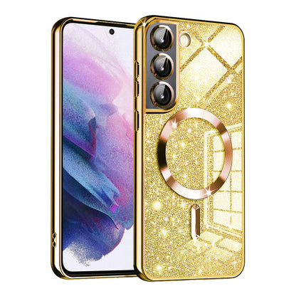 MagSafe-hoesje voor Samsung Galaxy S21 FE 5G G990, Techsuit, Luxury Glitter, Goud