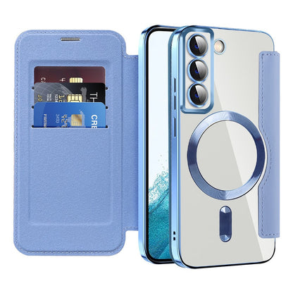 MagSafe-hoes voor Samsung Galaxy S22 5G S901, Techsuit, SmartMag Book, Blauw