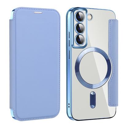 MagSafe-hoes voor Samsung Galaxy S22 5G S901, Techsuit, SmartMag Book, Blauw