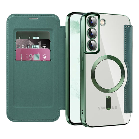 MagSafe-hoes voor Samsung Galaxy S22+ 5G S906, Techsuit, SmartMag Book, Groen