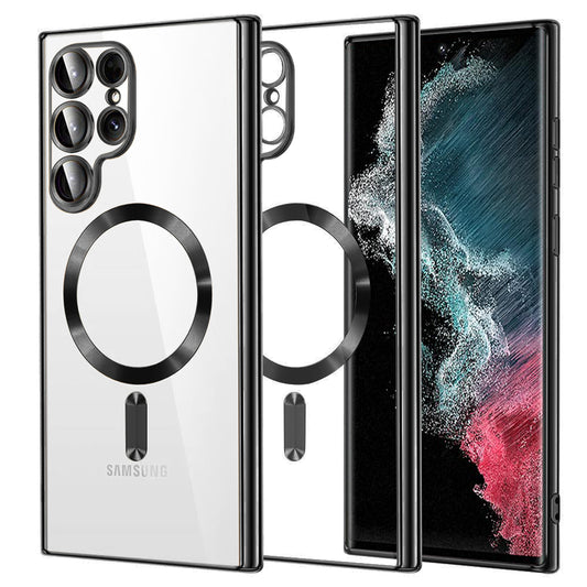 MagSafe-hoesje voor Samsung Galaxy S22 Ultra 5G S908, Techsuit, Luxury Crystal, Zwart